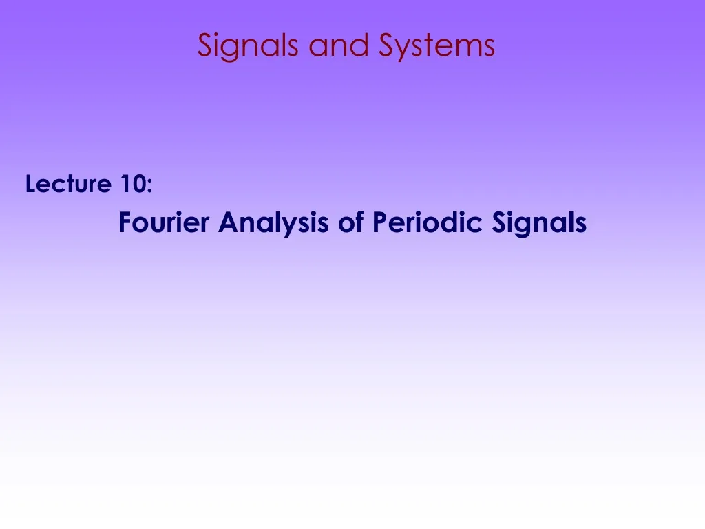 signals and systems