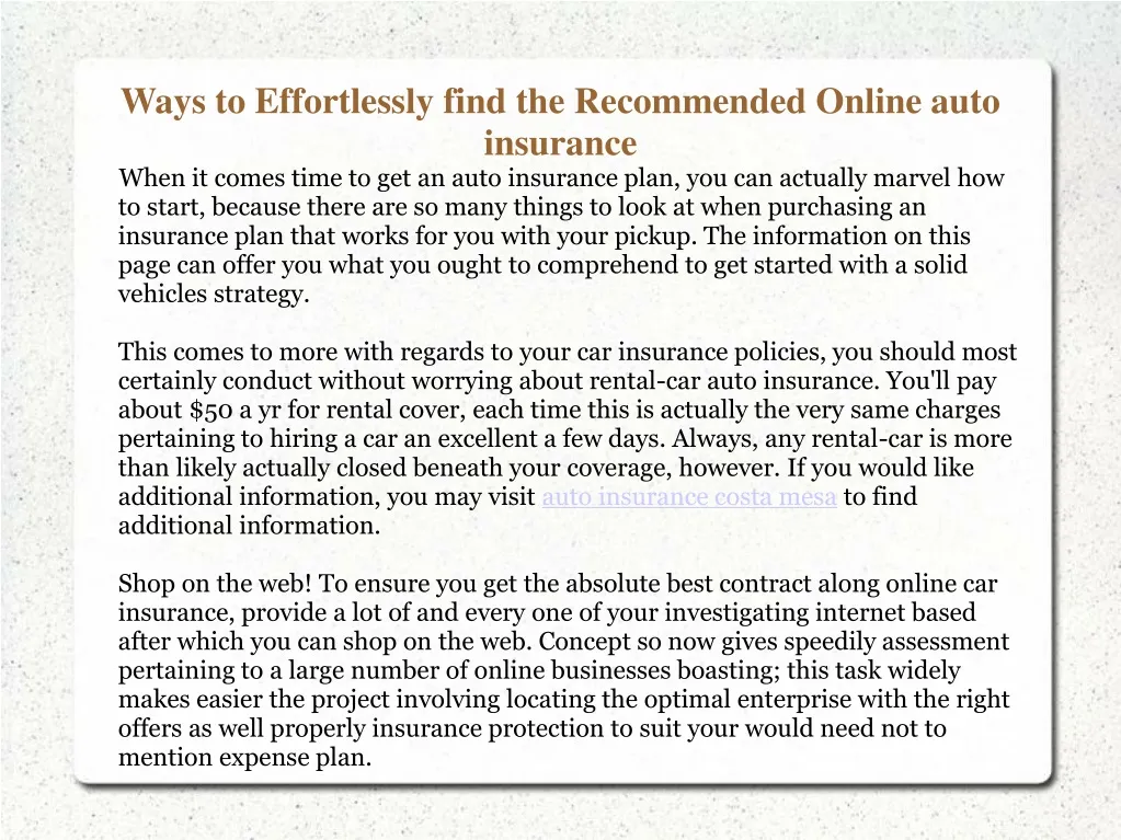 ways to effortlessly find the recommended online auto insurance