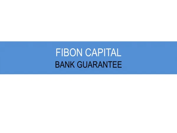 FIBON CAPITAL -BANK GUARANTEE