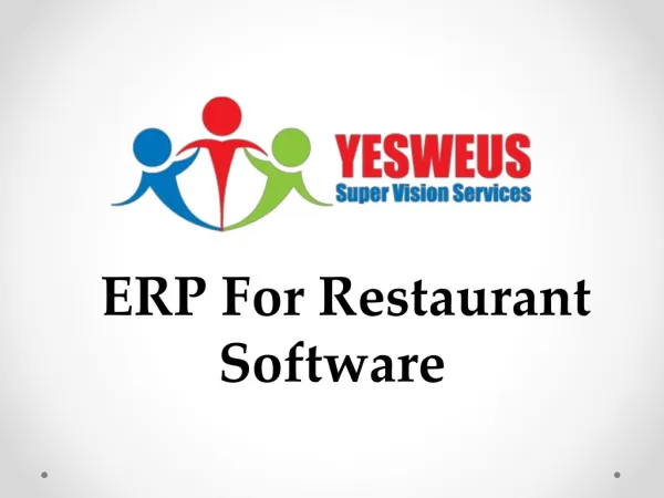ERP For Restaurant Software