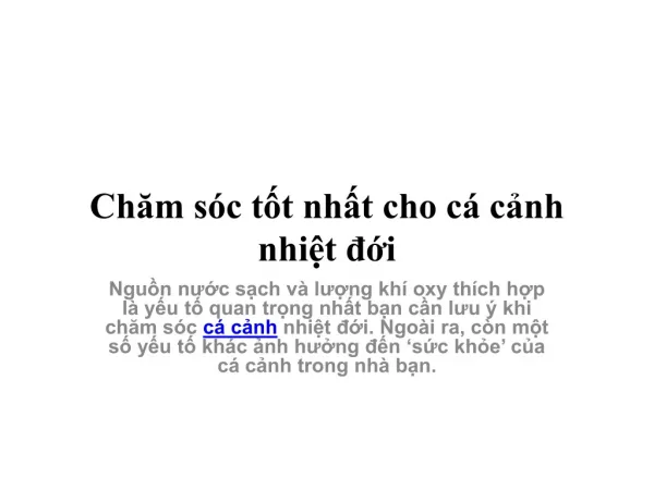 ch m s c t t nh t cho c c nh nhi t i