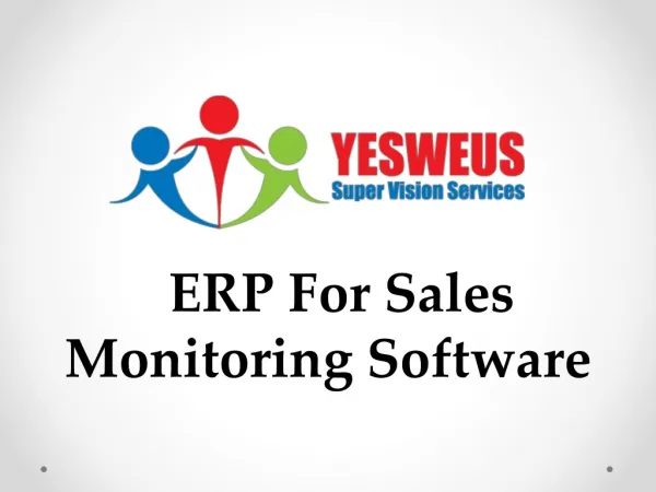 ERP For Sales Monitoring Software
