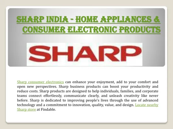 Sharp India stores near you to Shop Home appliances