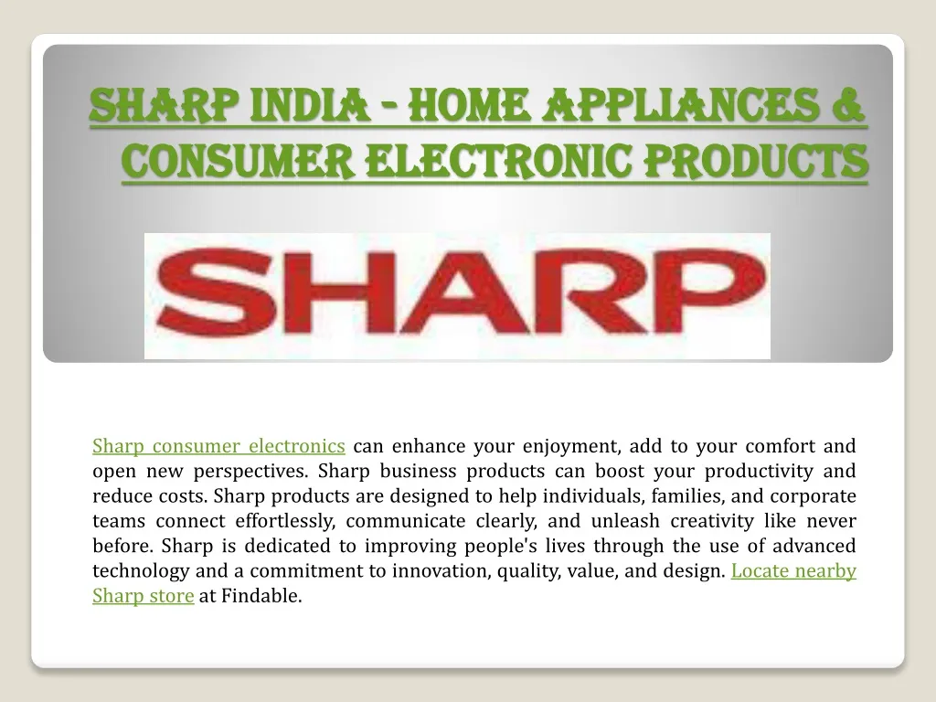 sharp india home appliances consumer electronic products