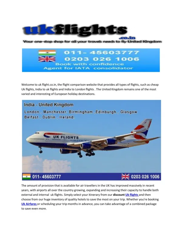 Flights To London From Mumbai and Delhi
