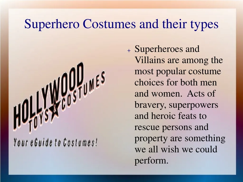 superhero costumes and their types