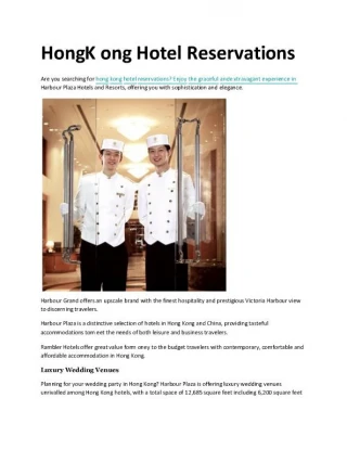 Hong Kong Hotel Reservations