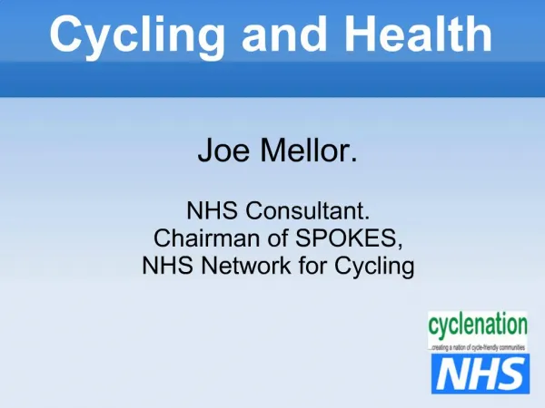 Cycling and Health