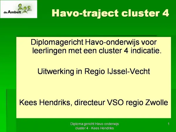 Havo-traject cluster 4