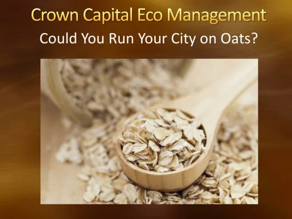 Could You Run Your City on Oats?