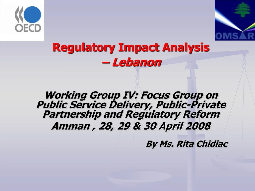 regulatory impact analysis lebanon working group