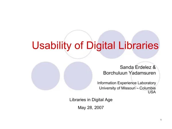 Usability of Digital Libraries