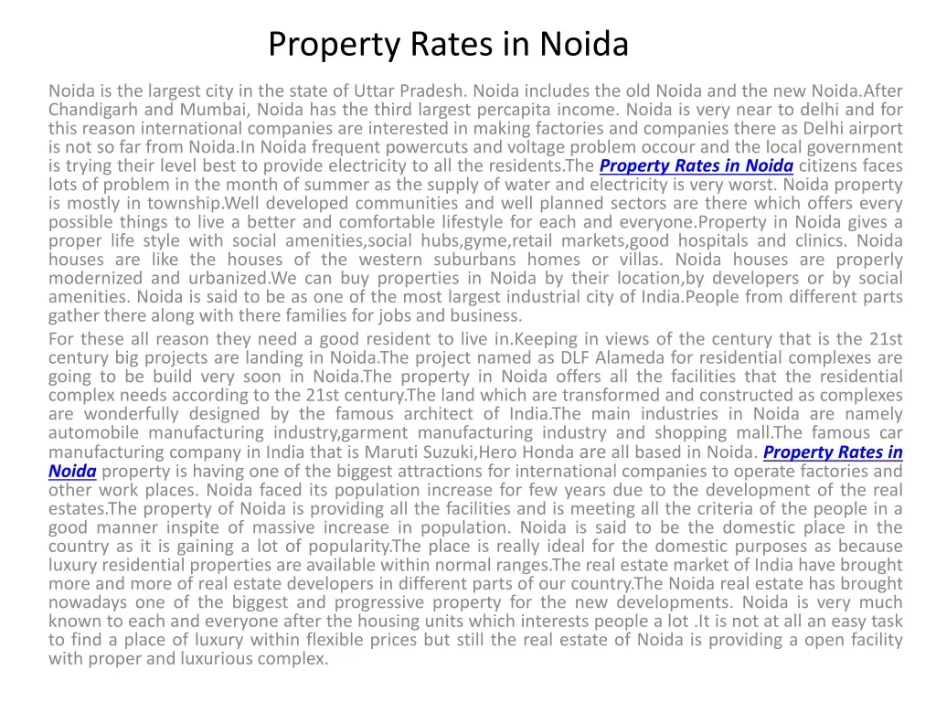 property rates in noida