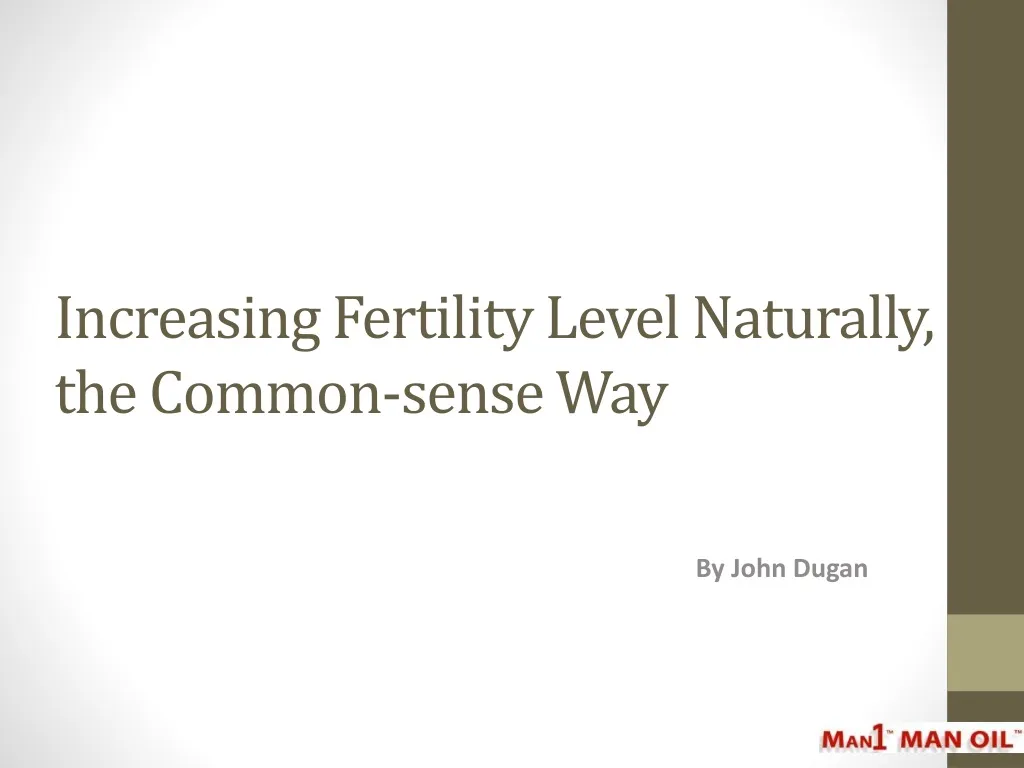 increasing fertility level naturally the common sense way
