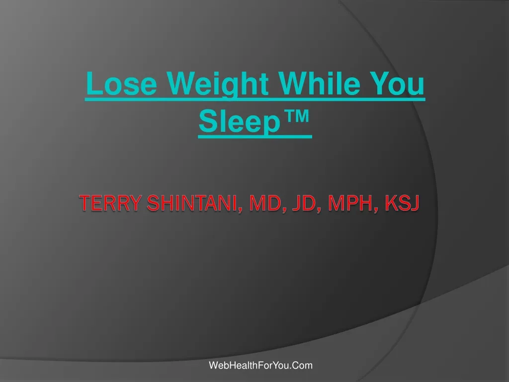 lose weight while you sleep