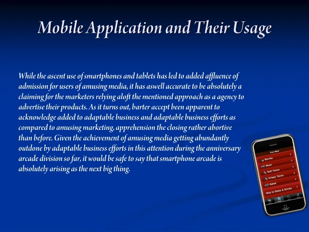 mobile application and their usage