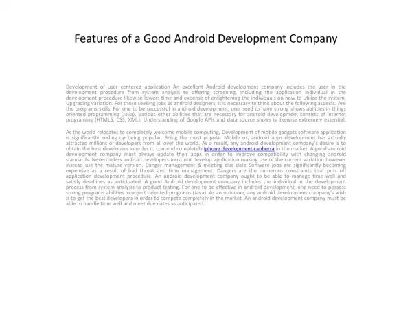 Qualities of a good android development compan4