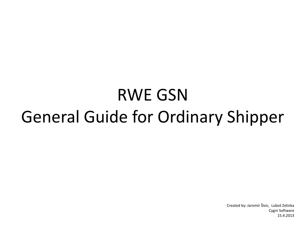 rwe gsn general guide for ordinary shipper