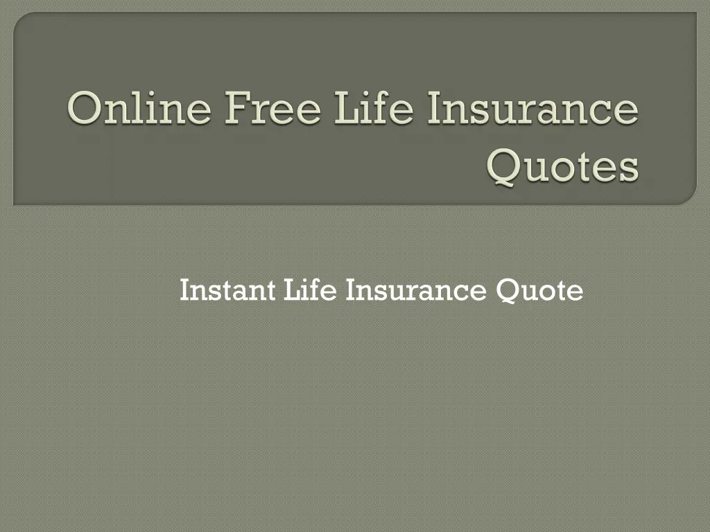 online free life insurance quotes