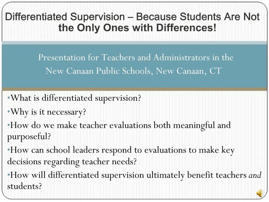 PPT - Differentiated Supervision Because Students Are Not the Only Ones ...