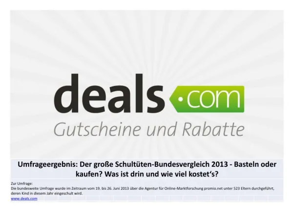 Deals.com Schultüten Umfrageergebnisse