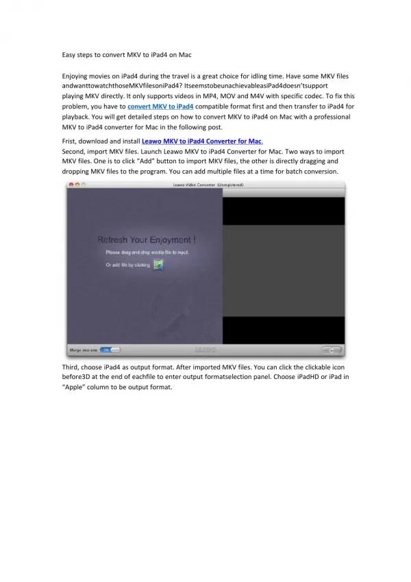 Easy steps to convert MKV to iPad4 on Mac