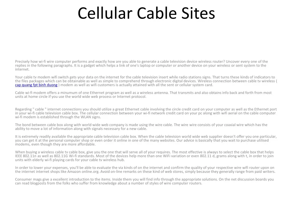 cellular cable sites