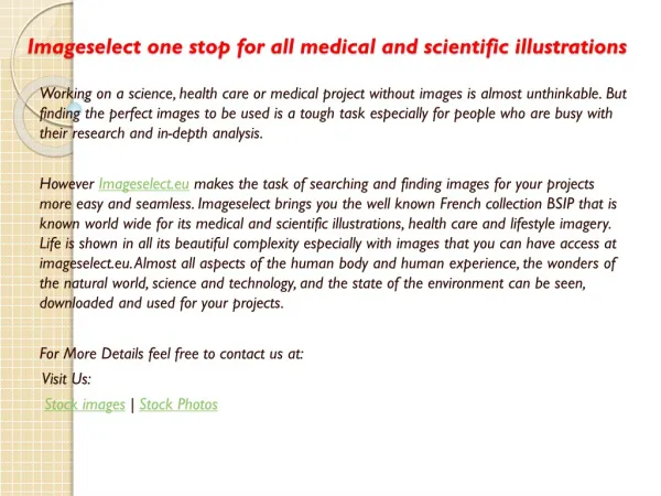Imageselect one stop for all medical and scientific illustra