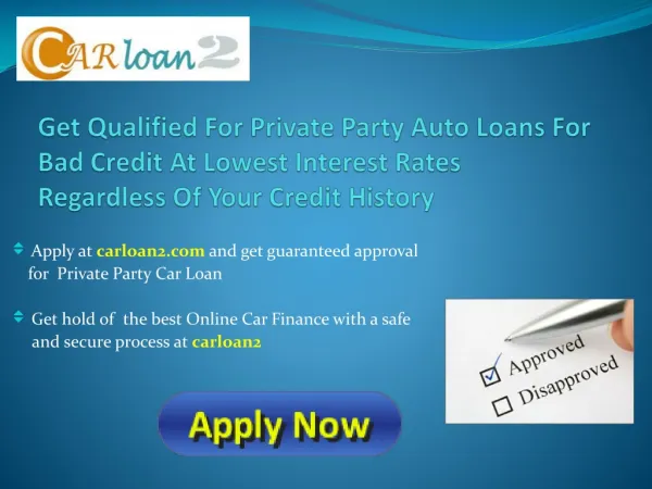 Private Party Car Loan Financing