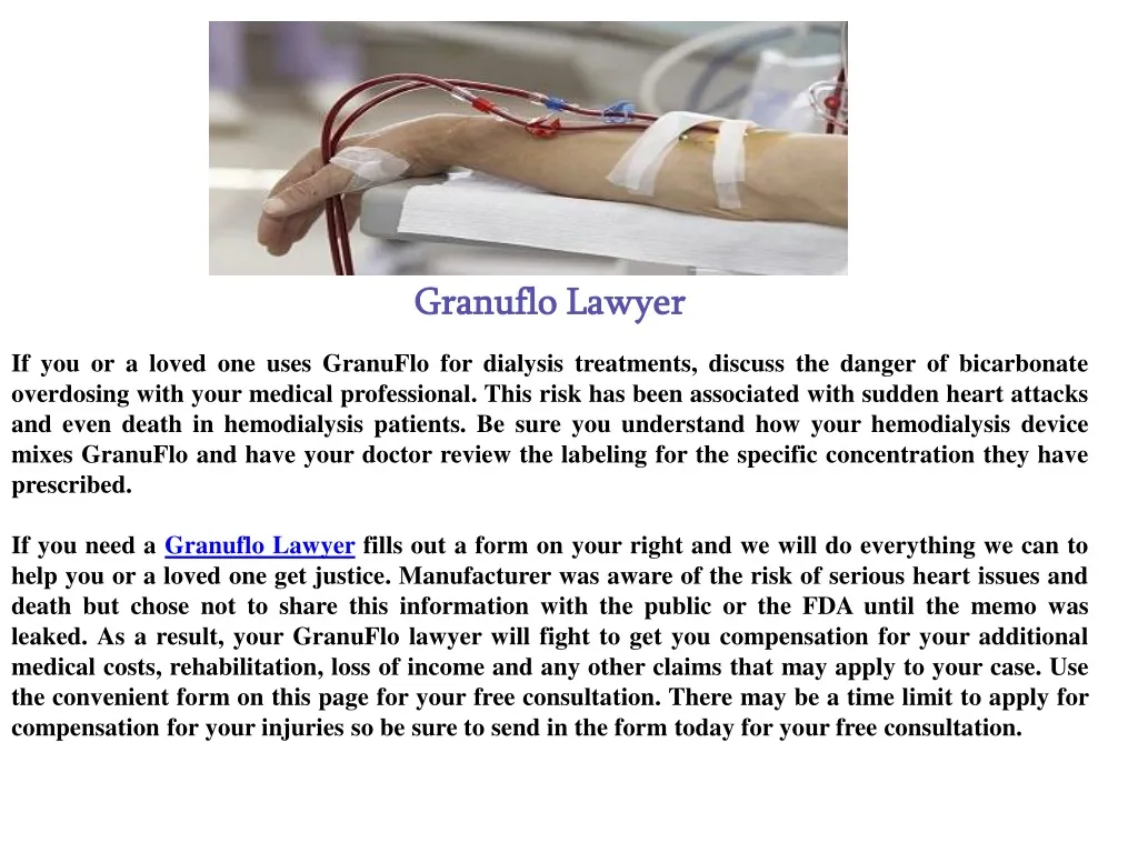 granuflo lawyer if you or a loved one uses
