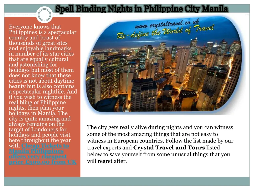 spell binding nights in philippine city manila