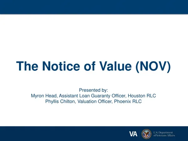 The Notice of Value (NOV)