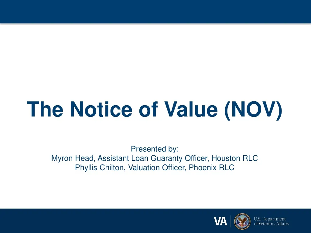 the notice of value nov