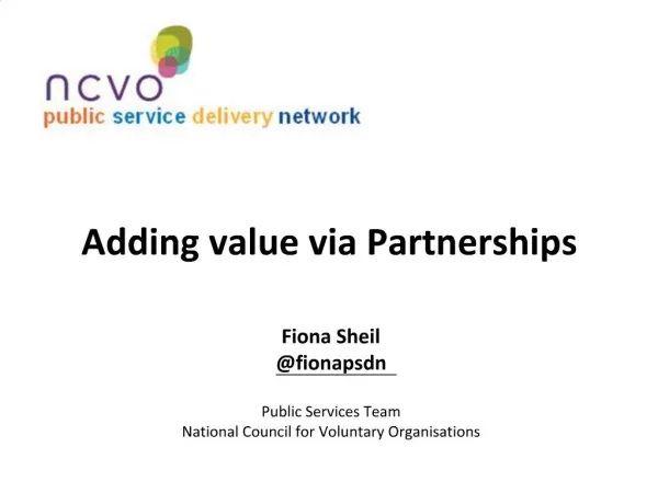 Adding value via Partnerships