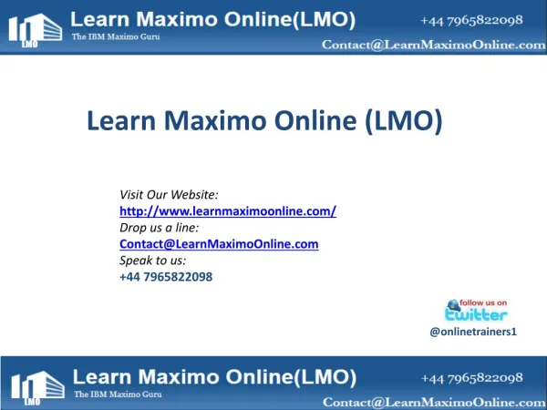 Learn Maximo Online_Introduction
