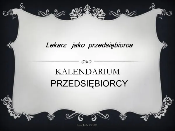 KALENDARIUM PRZEDSIEBIORCY