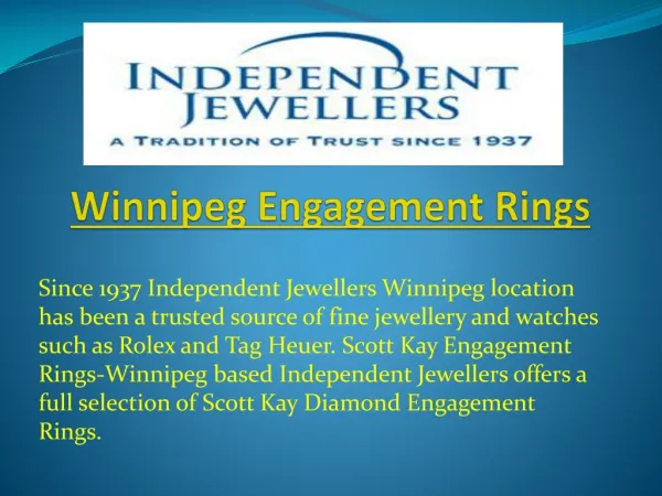 Winnipeg Engagement Rings