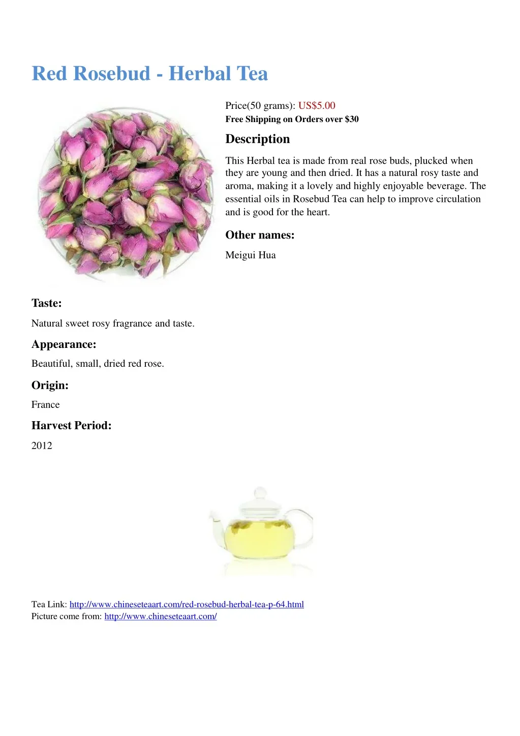red rosebud herbal tea