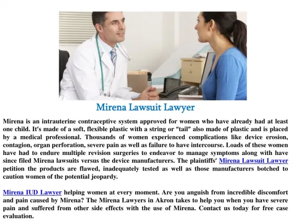 Mirena lawsuit lawyer