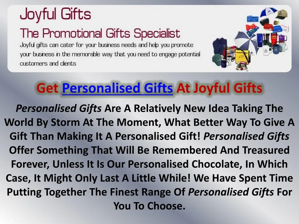 get personalised gifts at joyful gifts