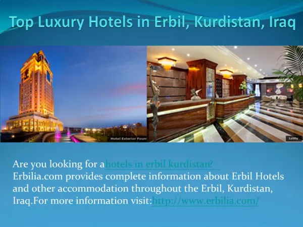 Top Luxury Hotels in Erbil, Kurdistan,