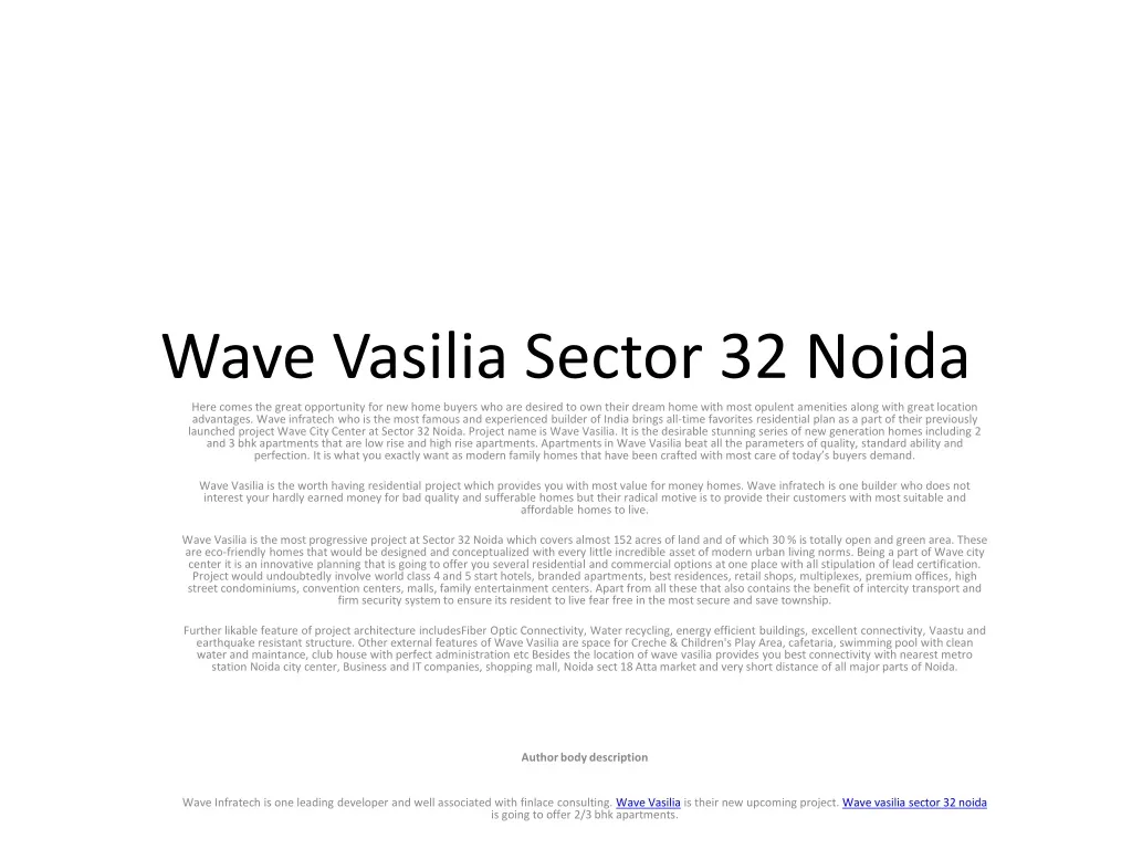wave vasilia sector 32 noida