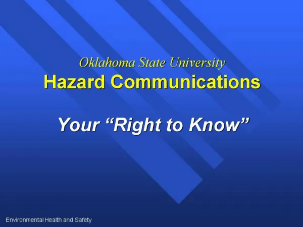 Oklahoma State University Hazard Communications