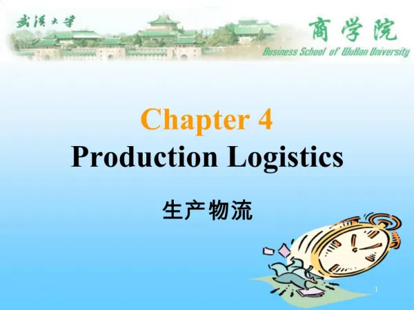 Chapter 4 Production Logistics