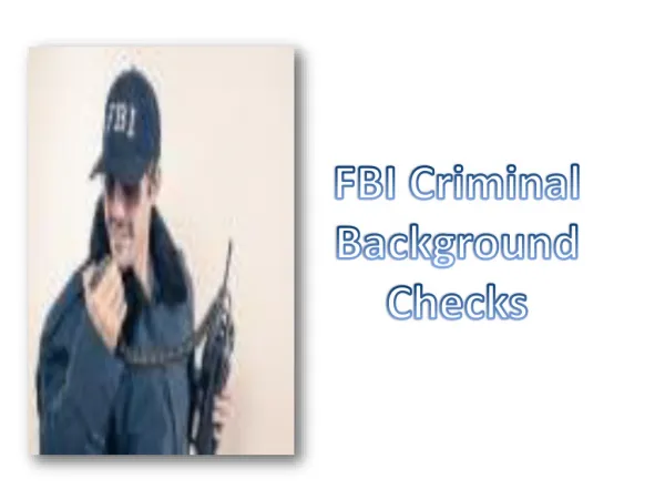 FBI Criminal Background Checks
