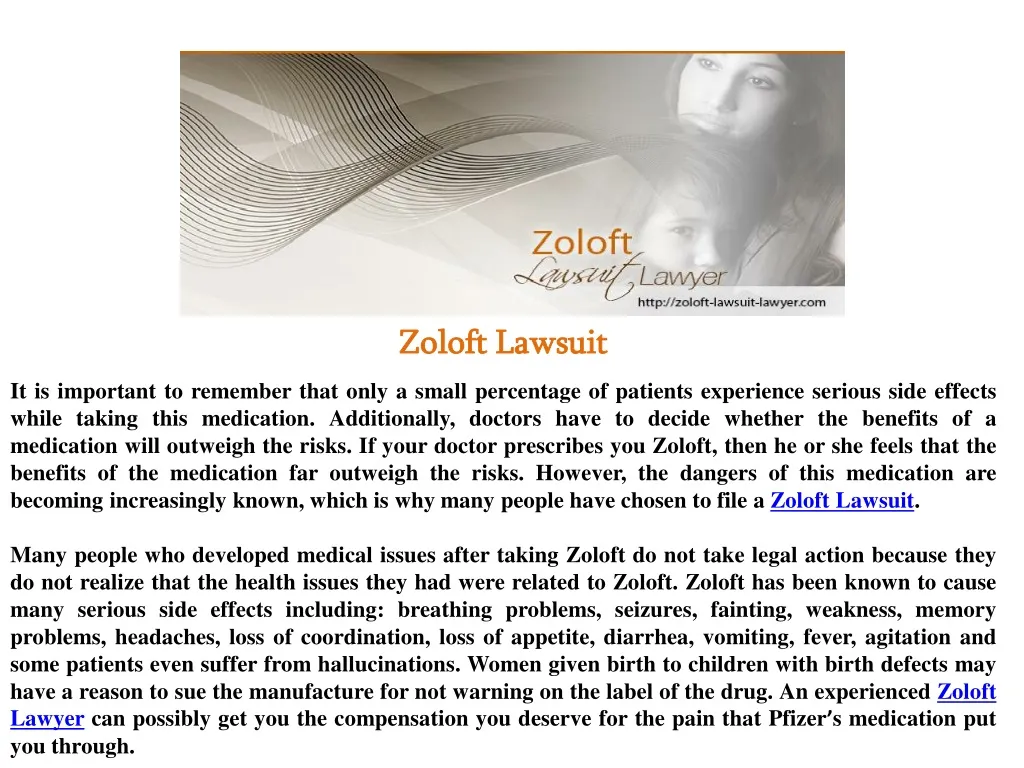 zoloft lawsuit it is important to remember that