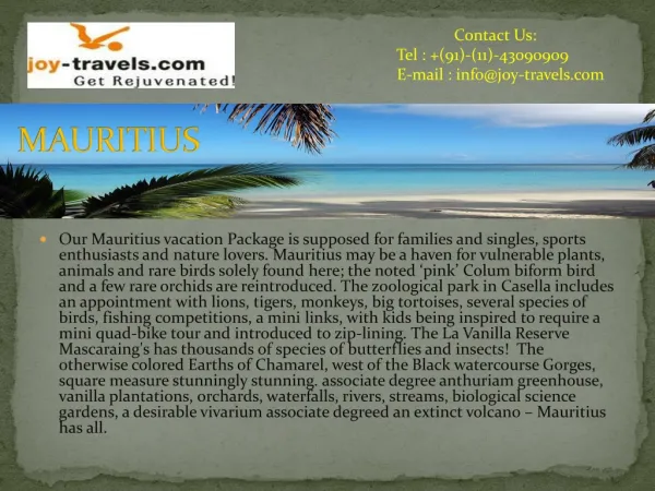 cheap mauritius holidays from india