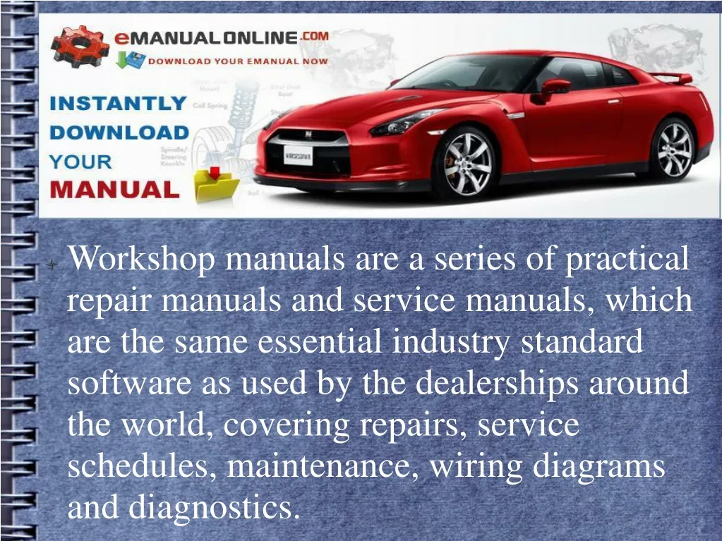 workshop manuals are a series of practical repair