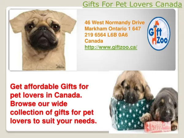 Gifts for pet lovers Canada