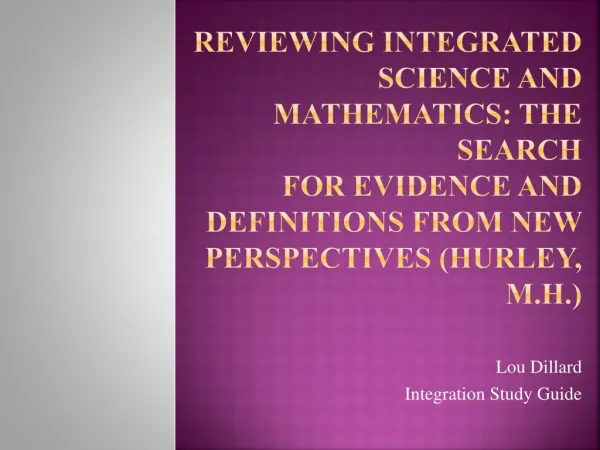 Reviewing Integrated Science and Math